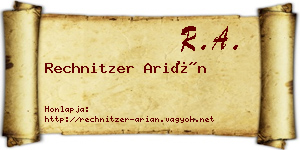Rechnitzer Arián névjegykártya
